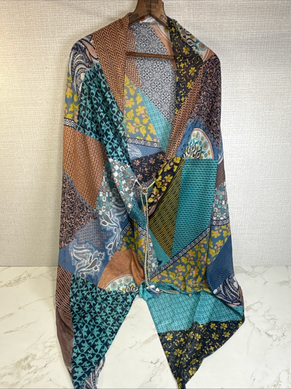 Pool to Party Subtle Luxury Swim Cover Up Dress One Size Boho Patch Versatile